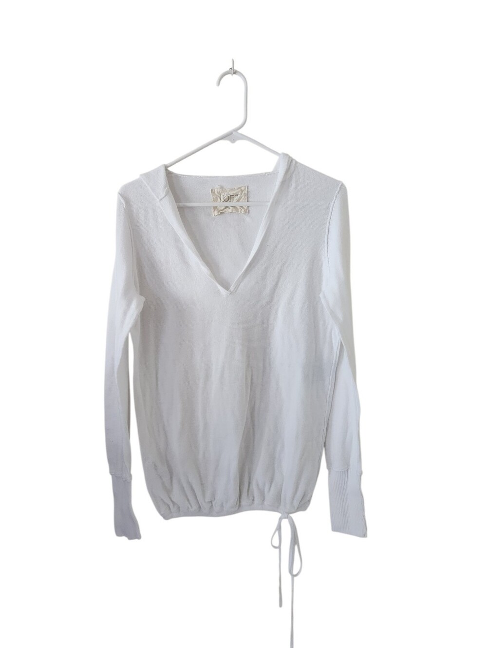 Ann Taylor Loft Lounge V Neck Cinched Hem Hoodie